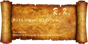 Rittinger Klára névjegykártya